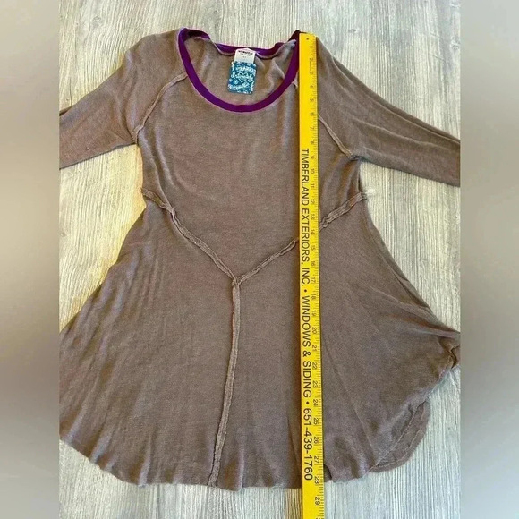 FREE PEOPLE Intimately Free Weekends Layering Top Gauzy Taupe & Purple Sz S NWT - Picture 10 of 12